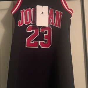 Jordan Red and Black Patch Jersey girls dress